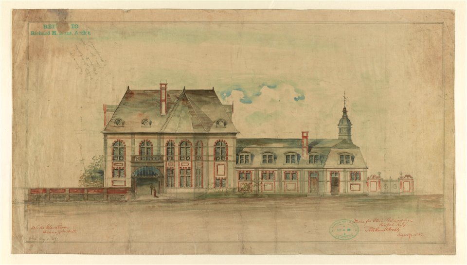 Stable for Oliver Belmont Esq., Newport, R.I. Side elevation - R.M. Hunt archt. LCCN2014650256