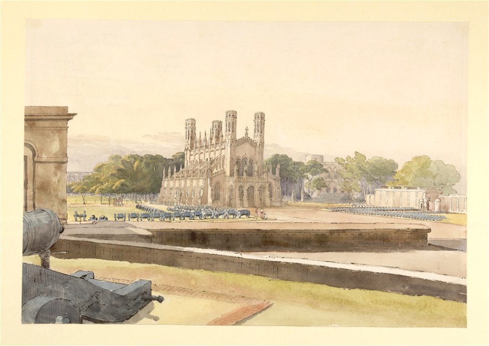St Peter's Church, Fort William, Calcutta by William Prinsep 1835