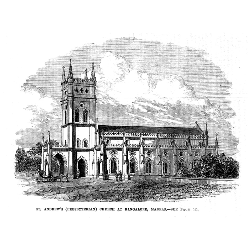St. Andrew's (Presbyterian) Church at Bangalore, Madras Presidency - Illustrated London News (1866)