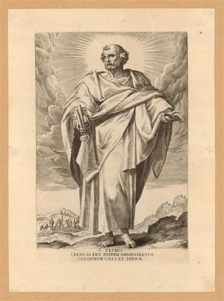 St Peter 1592 print by Maerten de Vos, S.I 873, Prints Department