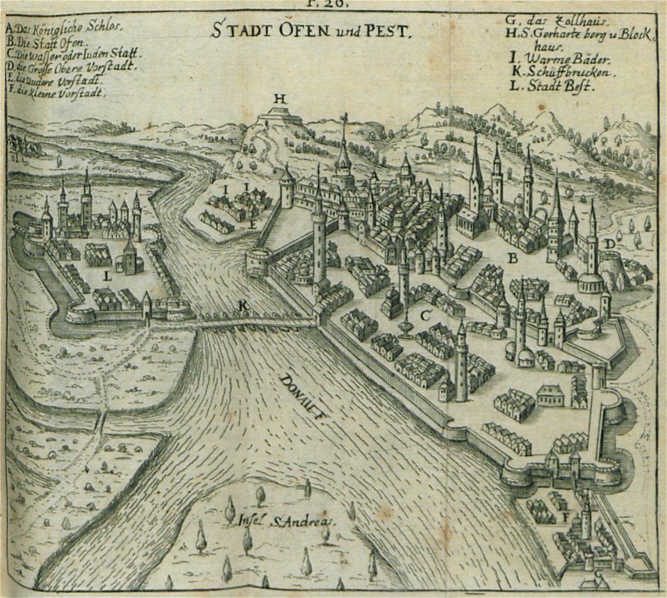 Stadt Ofen und Pest - Busbeck Avgerii Gislenii Von - 1664