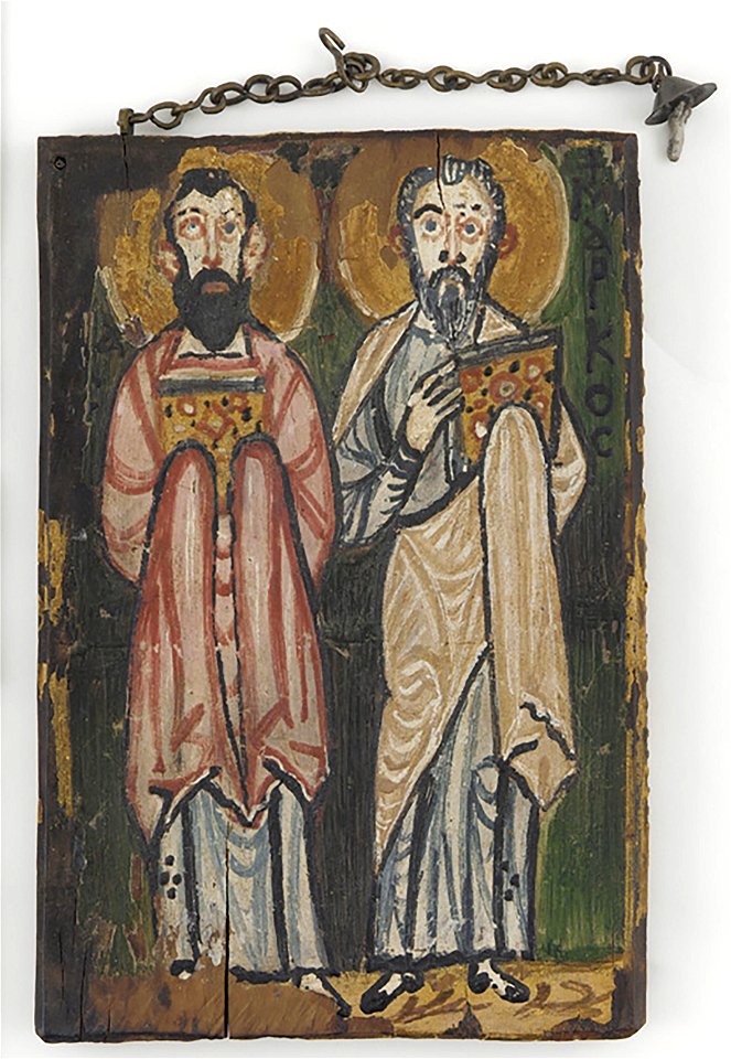 St. Mark and St.Luke; Right cover of The Washington Manuscript of the Gospels