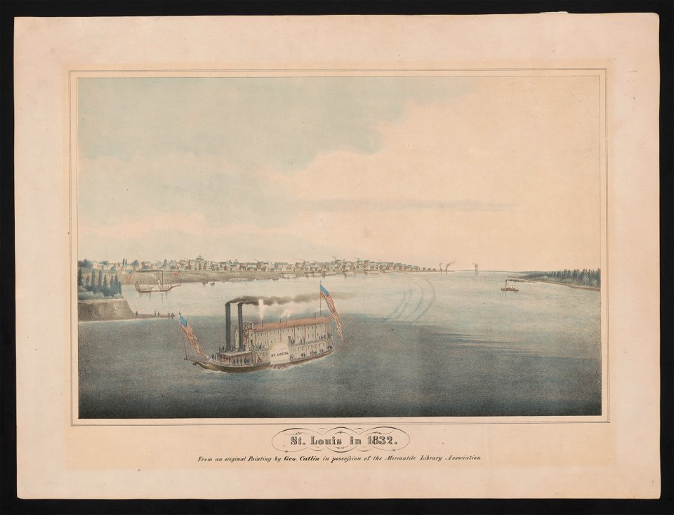 St. Louis in 1832. From an original painting by Geo. Catlin in possession of the Mercantile Library Association LCCN2014647409