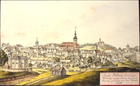 Stadt Polna, Czaslauer Kreises, aufgenommen von Carl Kassal, gemahlt von Joan. Venuto 1813