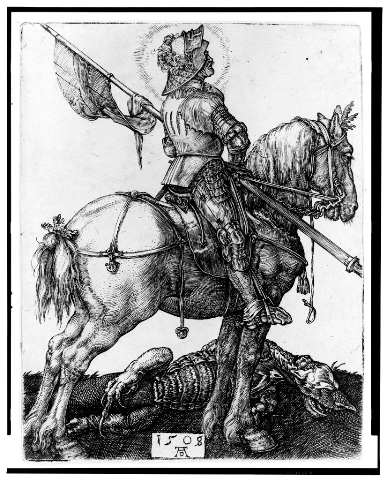 St. George on horseback) - AD (monogram) LCCN2004665121