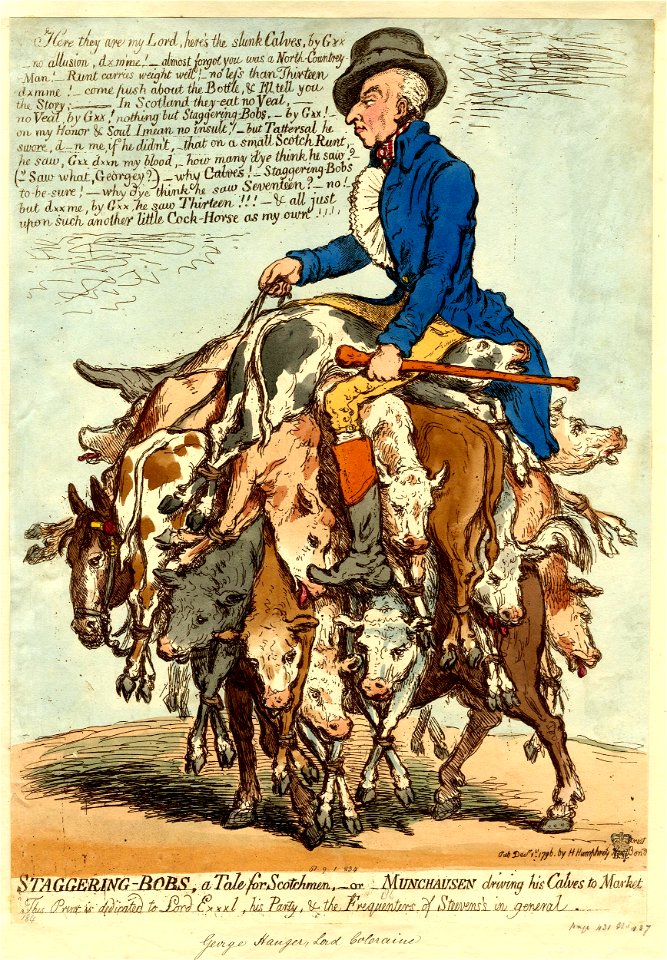 Staggering-bobs, a tale for Scotchmen,-or-Munchausen driving his calves to market (BM 1851,0901.834)