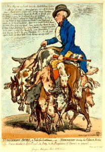 Staggering-bobs, a tale for Scotchmen,-or-Munchausen driving his calves to market (BM 1851,0901.834)