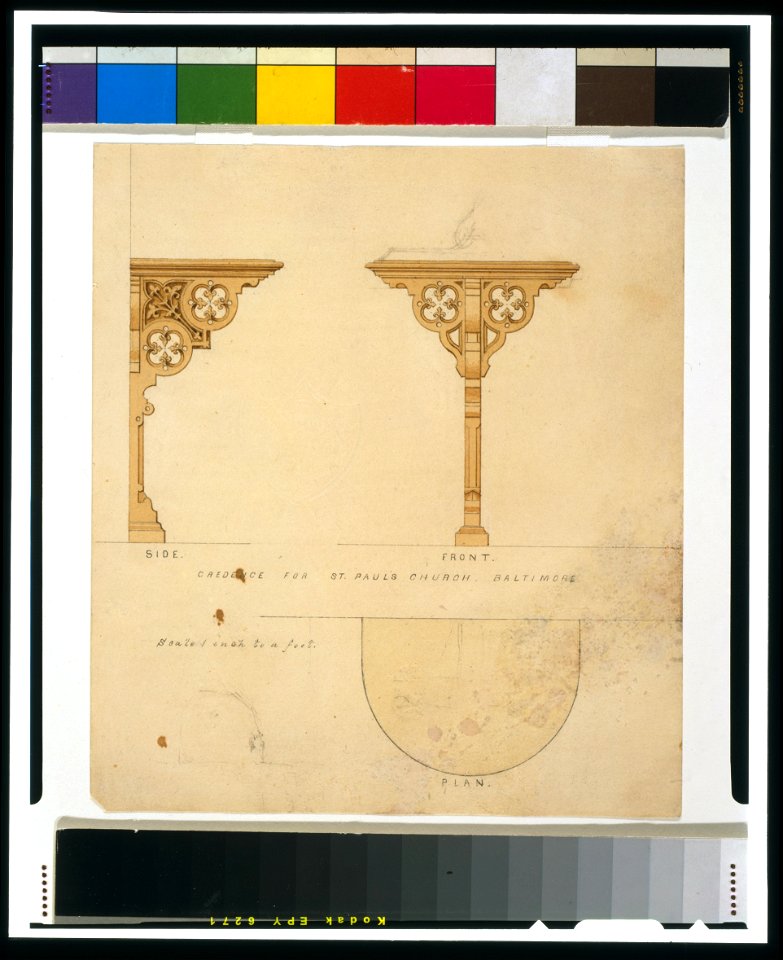 St. Paul's Church (Baltimore, Maryland). Credence. Elevation and plan LCCN97516618