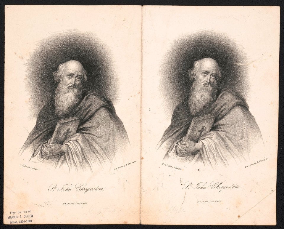 St. John Chrysostom - T.A. Dean sculpt. ; on stone by A. Newsam ; P.S. Duval lith. Phila. LCCN2014648358