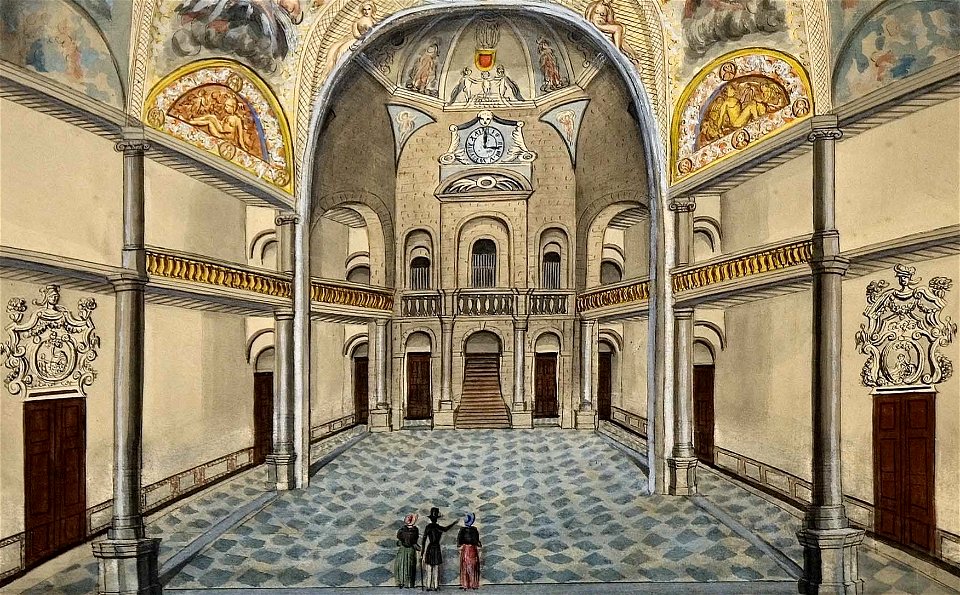 Stadhuis Maastricht, Plein, Ph v Gulpen, 1853 (cropped)