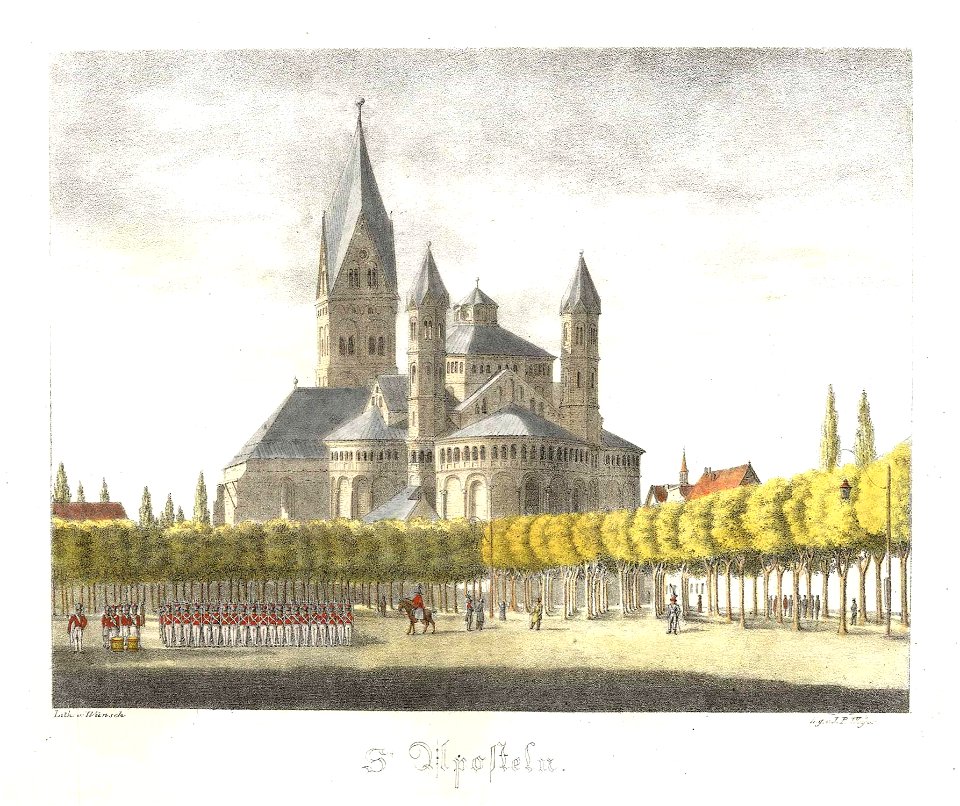 St. Aposteln, Johann Peter Weyer (Zeichnung) und Anton Wünsch (Lithografie), 1827 (uncropped)
