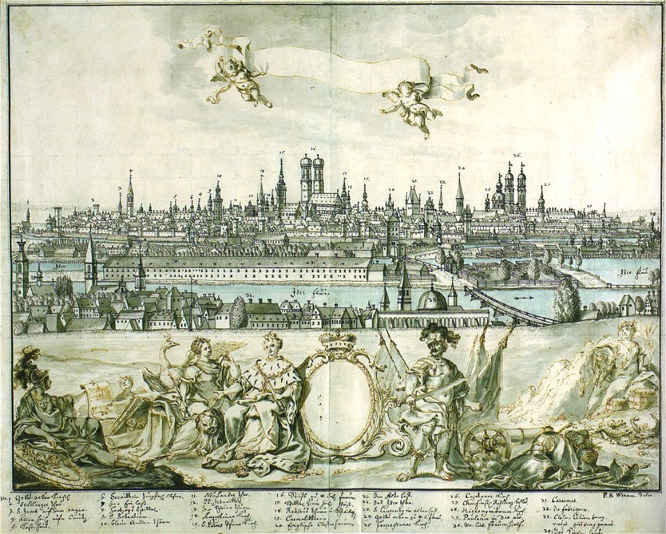 Stadtansicht von München, ca. 1730
