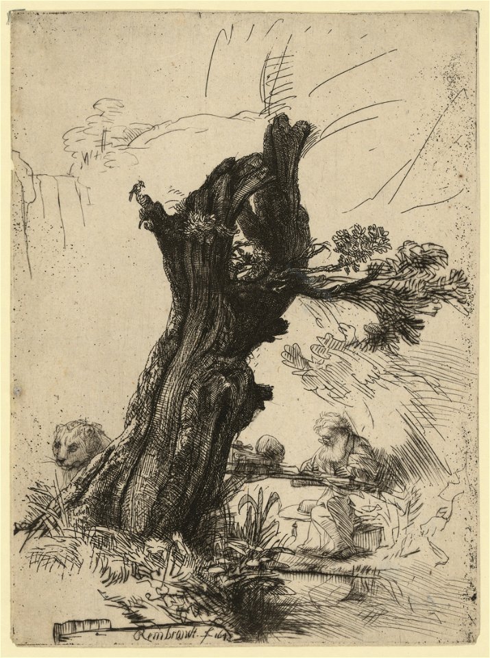 St. Jerome beside a pollard willow) - Rembrandt LCCN2008675447