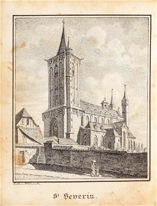 St. Severin, Johann Peter Weyer (Zeichnung) und Anton Wünsch (Lithografie), 1827 (book page, uncropped)