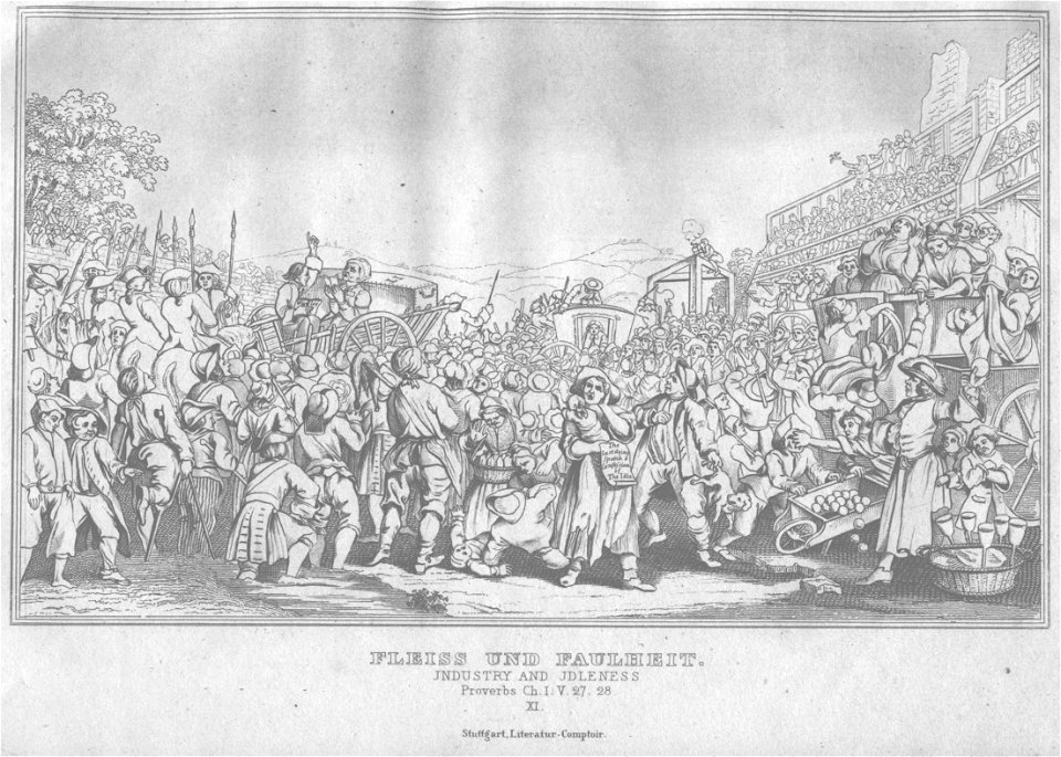 Stahlstich nach Hogarth Kottenkamp Stuttgart 1840 37