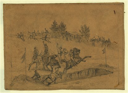 St. Patrick's Day in the army-Jumping the ditch - EF. LCCN2004661913