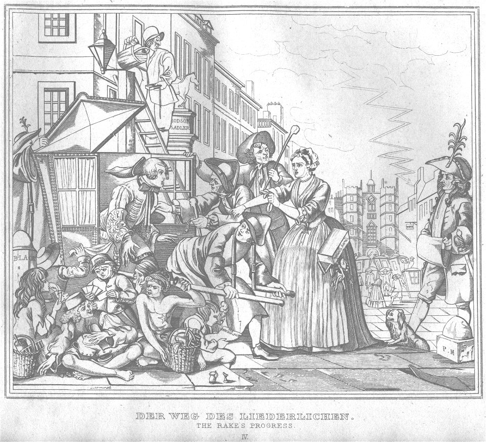 Stahlstich nach Hogarth Kottenkamp Stuttgart 1840 22