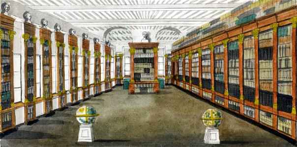 Stadhuis Maastricht, Raadzaal, vroeger bibliotheek (Ph v Gulpen, 1840)