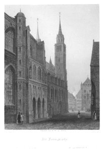 Stahlstich - Nürnberg - Lorenzkirche - Poppel - um 1850