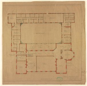 Stable for Oliver Belmont Esq., Newport, R.I. Plan of second floor) - R.M. Hunt, archt LCCN2015647691. Free illustration for personal and commercial use.