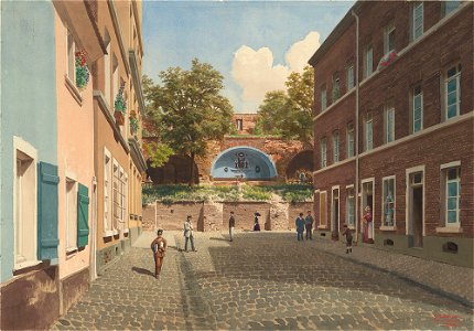 Stadtmauer am Thürmchenswall 1887 Wilhelm Scheiner Aquarell
