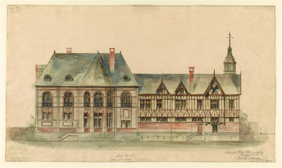 Stable for Oliver Belmont Esq., Newport, R.I. Side elevation - R.M. Hunt archt. LCCN2015645534