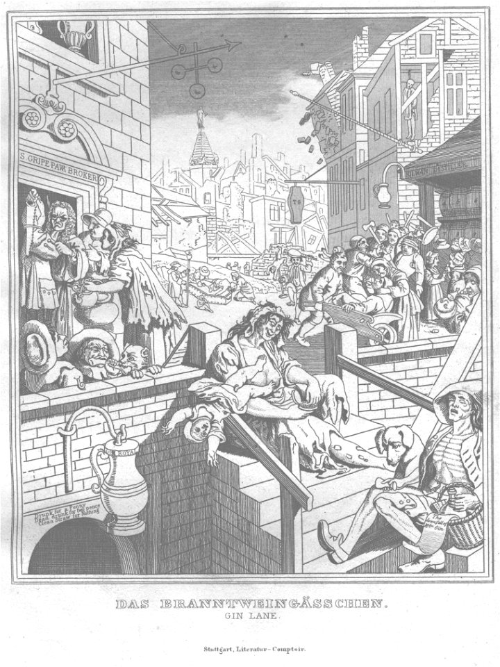 Stahlstich nach Hogarth Kottenkamp Stuttgart 1840 45