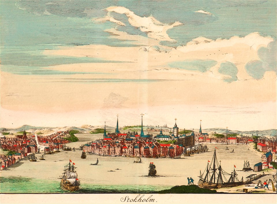Stadsbild-Stockholm ström 1600-tal - Sjöhistoriska museet - S 1922