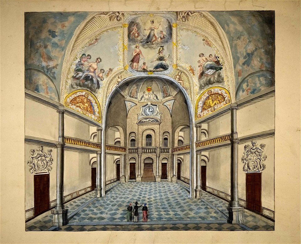 Stadhuis Maastricht, Plein, Ph v Gulpen, 1853