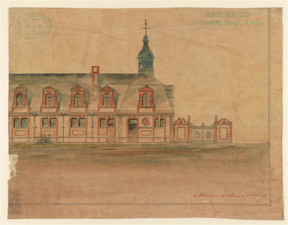 Stable for Oliver Belmont Esq., Newport, R.I. Alternative scheme for wing LCCN2015645536