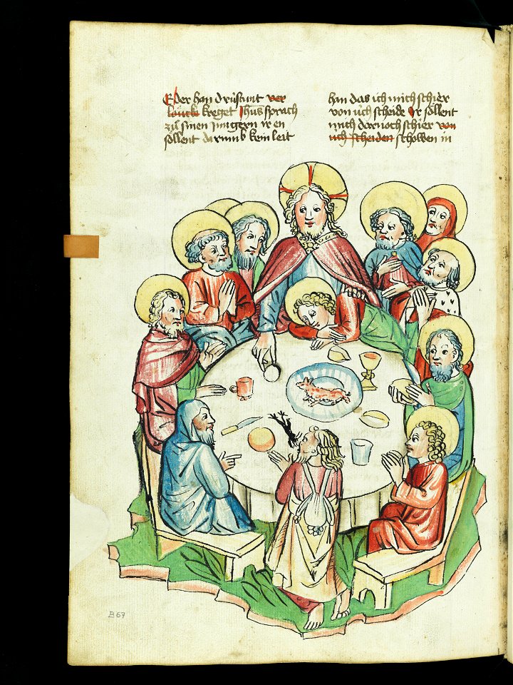 Staal Historienbibel - Solothurn, Zentralbibliothek Cod. S II 43 f378v (Last supper)