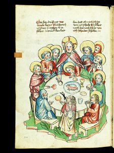 Staal Historienbibel - Solothurn, Zentralbibliothek Cod. S II 43 f378v (Last supper)