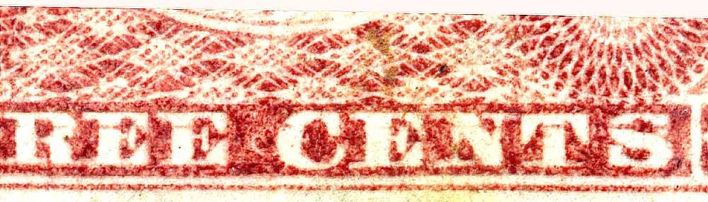 Stamp US 1851 3c closeup