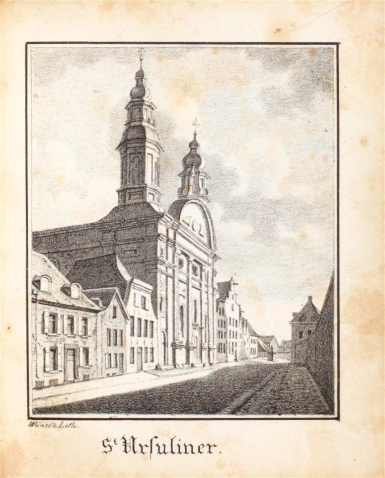 St. Ursuliner, Johann Peter Weyer (Zeichnung) und Anton Wünsch (Lithografie), 1827 (book page, uncropped)