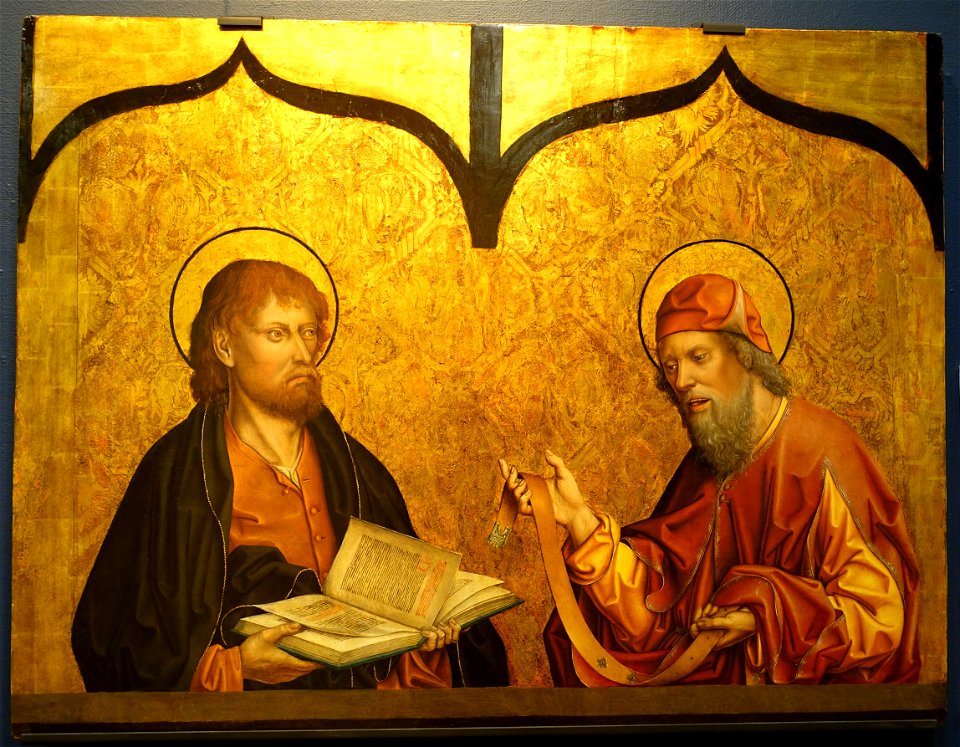 St. Mark and St. Thomas, by Fernando Gallego, 1480-1488, predella, oil on panel - University of Arizona Museum of Art - University of Arizona - Tucson, AZ - DSC08299