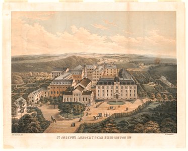 St. Joseph's Academy near Emmitsburg, Md. - from a painting by L. Enke ; Lith. A. Hoen & Co., Balto. LCCN2006680398