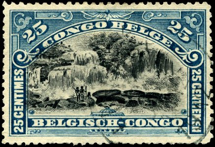 Stamp Belgian Congo 1910 25c. Free illustration for personal and commercial use.