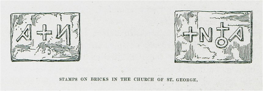 Stamps on bricks in the church of St George - Texier Charles - 1864