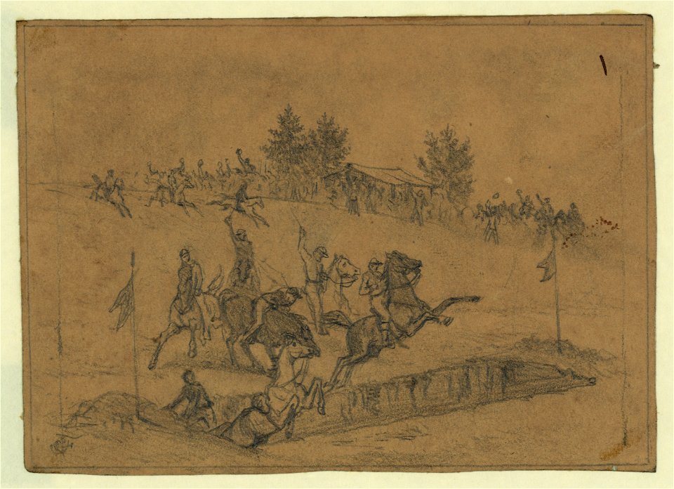 St. Patrick's Day in the army-Jumping the ditch - EF. LCCN2004661913