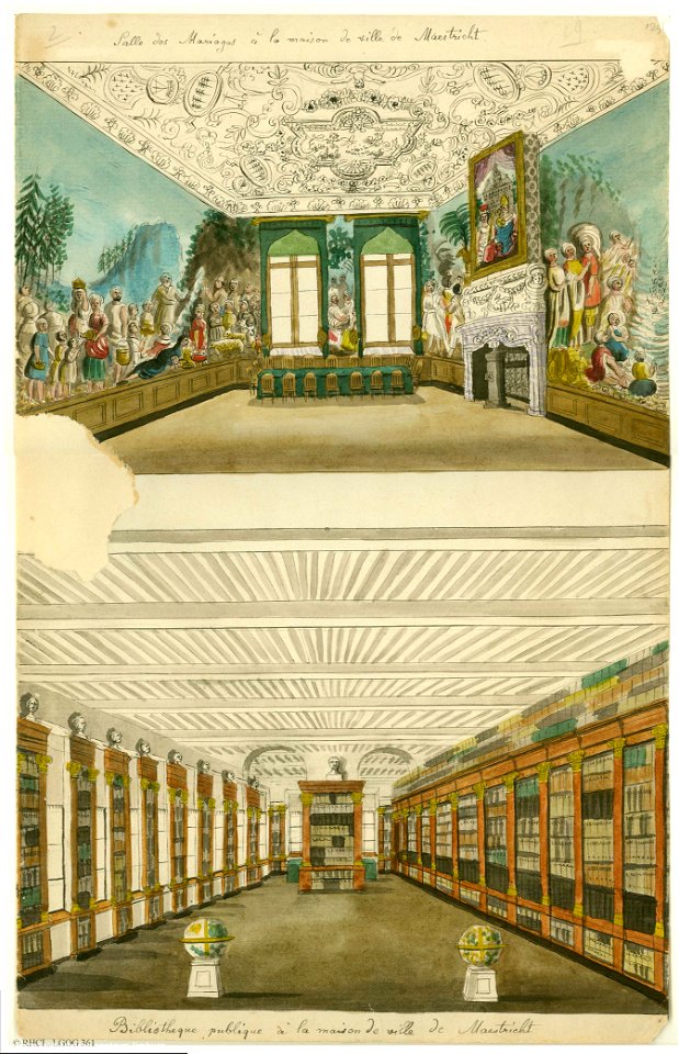 Stadhuis Maastricht, Prinsenkamer & Raadzaal (Ph v Gulpen, 1840)