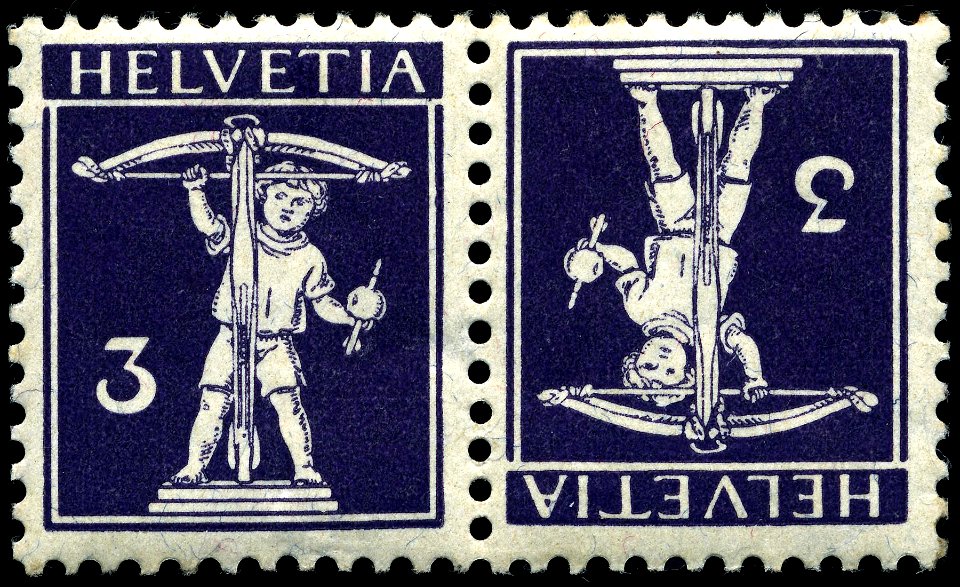 Stamp Switzerland 1910 10c tb pair