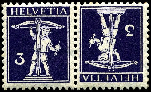 Stamp Switzerland 1910 10c tb pair