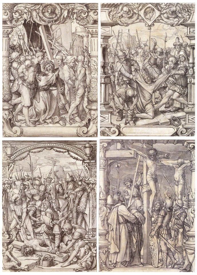 Stained Glass Window Designs for the Passion of Christ, by Hans Holbein the Younger