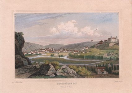 Stahlstich - Eichstätt - Stadtansicht A - Adam - Poppel - um 1840