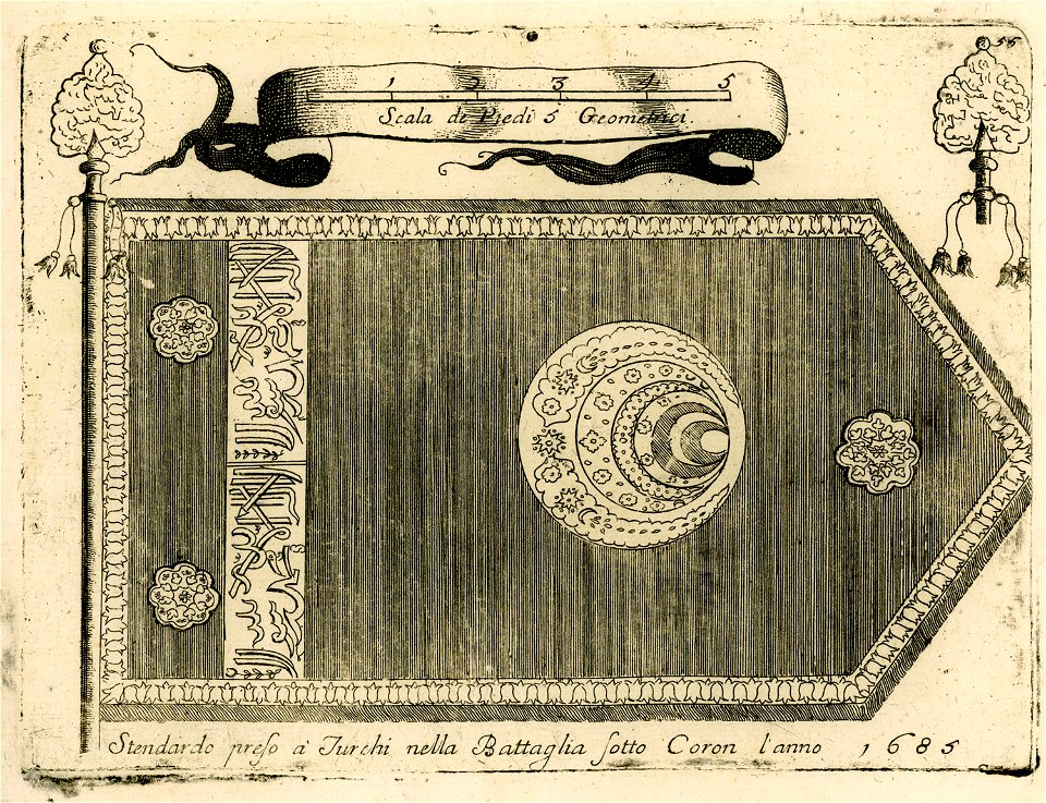 Standardo preso a Turchi nella Battaglia sotto Coron l'anno 1685 - Coronelli Vincenzo - 1688