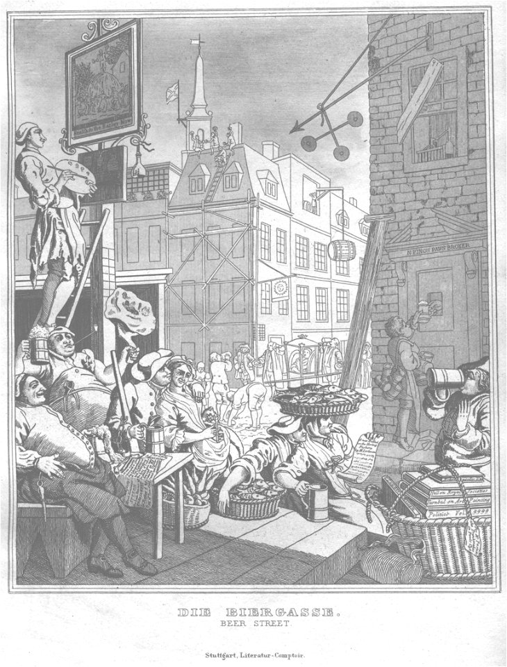Stahlstich nach Hogarth Kottenkamp Stuttgart 1840 44