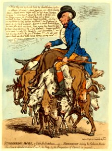 Staggering-bobs, a tale for Scotchmen,-or-Munchausen driving his calves to market (BM 1868,0808.6573)