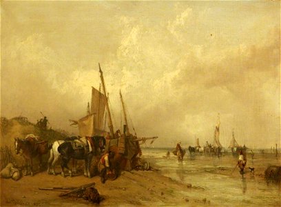 Clarkson Frederick Stanfield (1793-1867) - A Coast Scene with Fishing Boats - 13756 - National Trust