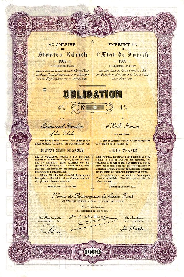 Staat Zürich 1909
