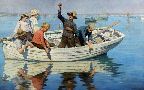Stanhope Forbes - Chadding On Mount’s Bay 1902